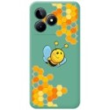 Funda Silicona Líquida Verde para Realme C51 diseño Abeja Dibujos