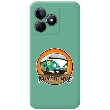 Funda Silicona Líquida Verde para Realme C51 diseño Adventure Dibujos