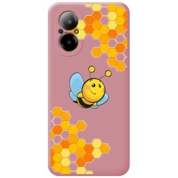 Funda Silicona Líquida Rosa para Realme C67 4G diseño Abeja Dibujos