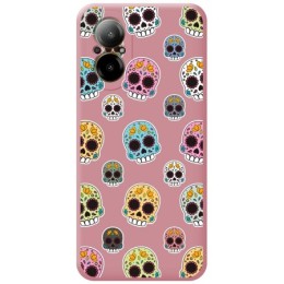 Funda Silicona Líquida Rosa para Realme C67 4G diseño Catrina Dibujos
