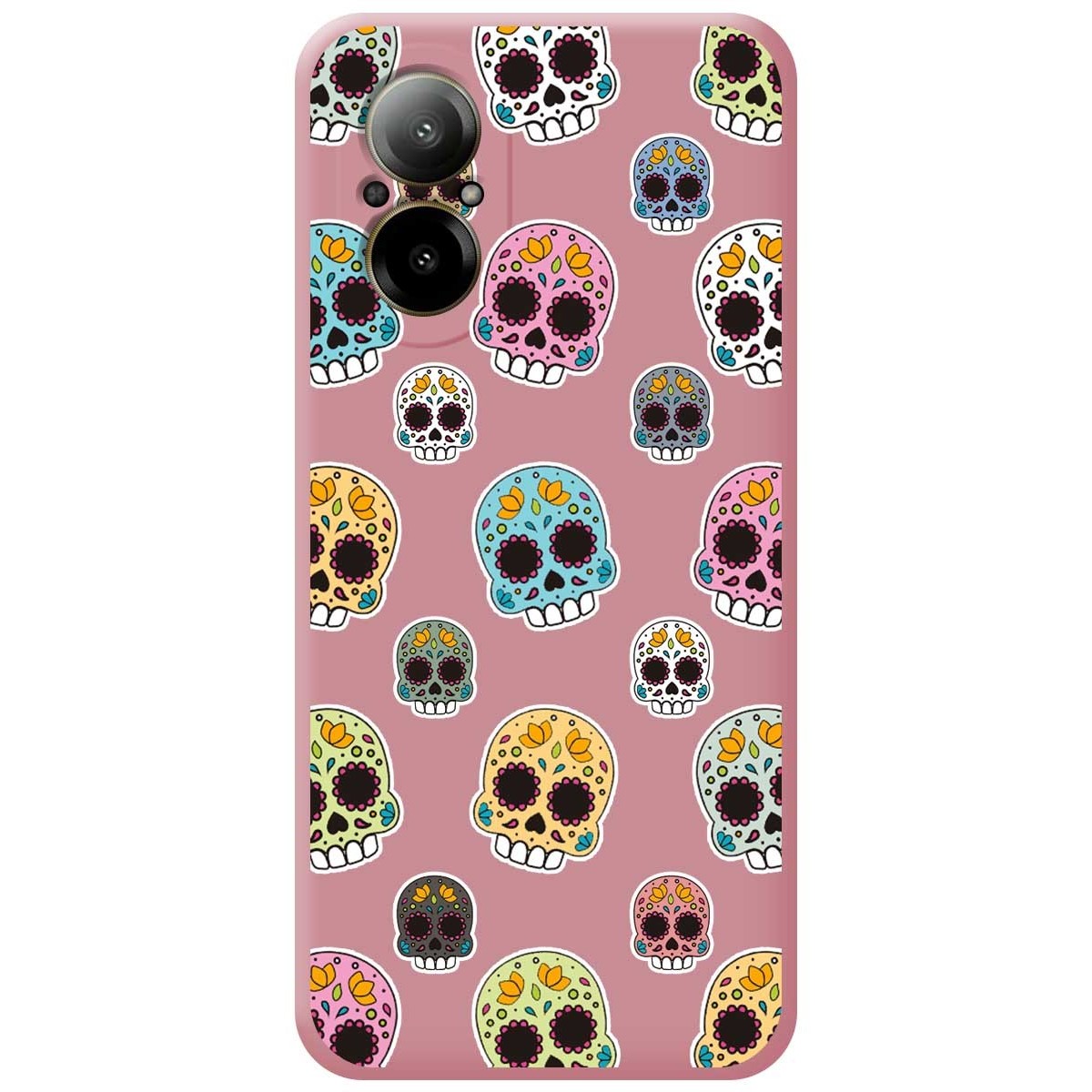 Funda Silicona Líquida Rosa para Realme C67 4G diseño Catrina Dibujos