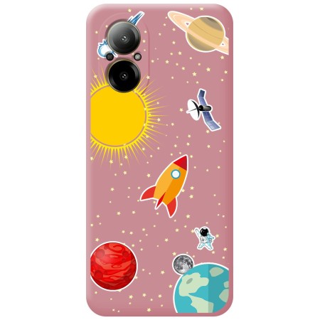 Funda Silicona Líquida Rosa para Realme C67 4G diseño Espacio Dibujos