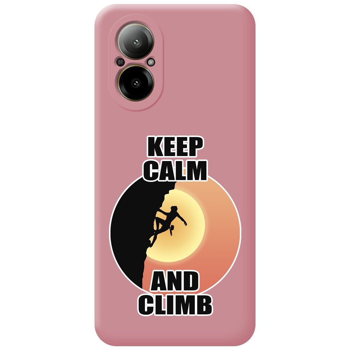 Funda Silicona Líquida Rosa para Realme C67 4G diseño Mujer Escalada Dibujos