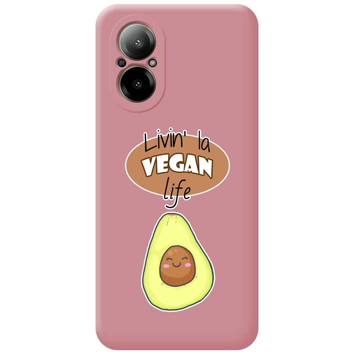 Funda Silicona Líquida Rosa para Realme C67 4G diseño Vegan Life Dibujos