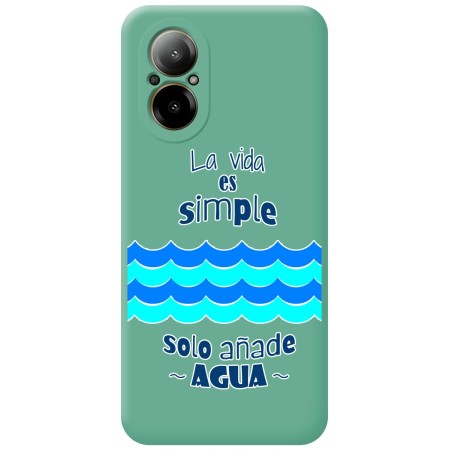 Funda Silicona Líquida Verde para Realme C67 4G diseño Agua Dibujos