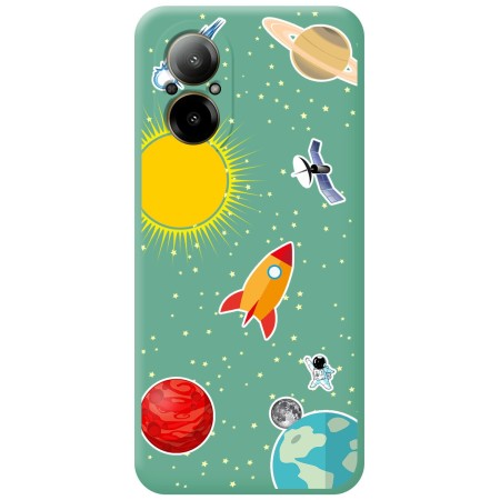 Funda Silicona Líquida Verde para Realme C67 4G diseño Espacio Dibujos