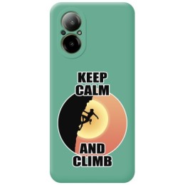 Funda Silicona Líquida Verde para Realme C67 4G diseño Mujer Escalada Dibujos
