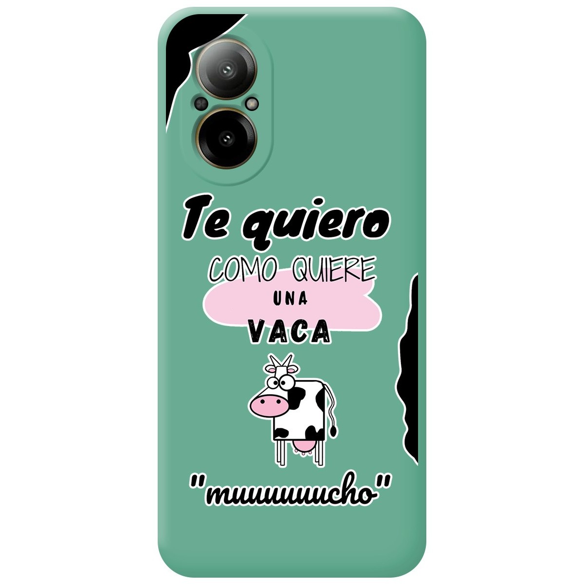 Funda Silicona Líquida Verde para Realme C67 4G diseño Vaca Dibujos