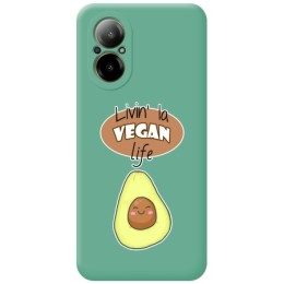 Funda Silicona Líquida Verde para Realme C67 4G diseño Vegan Life Dibujos