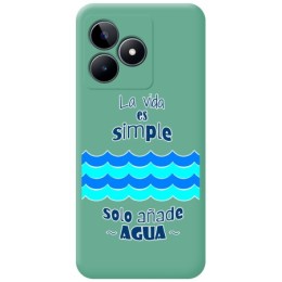 Funda Silicona Líquida Verde para Realme Note 50 diseño Agua Dibujos