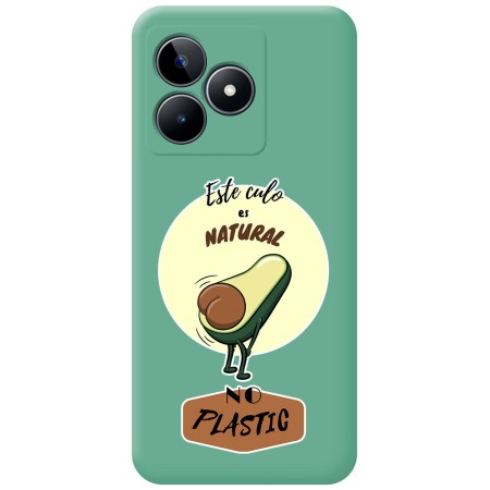 Funda Silicona Líquida Verde para Realme Note 50 diseño Culo Natural Dibujos