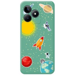 Funda Silicona Líquida Verde para Realme Note 50 diseño Espacio Dibujos