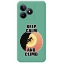 Funda Silicona Líquida Verde para Realme Note 50 diseño Mujer Escalada Dibujos