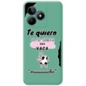 Funda Silicona Líquida Verde para Realme Note 50 diseño Vaca Dibujos