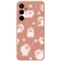 Funda Silicona Líquida Rosa para Samsung Galaxy A35 5G diseño Cerdos Dibujos