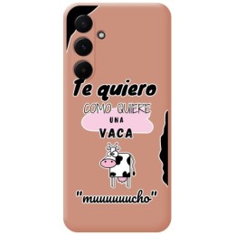Funda Silicona Líquida Rosa para Samsung Galaxy A35 5G diseño Vaca Dibujos