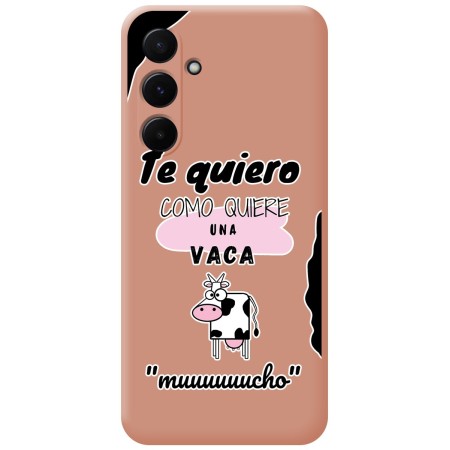 Funda Silicona Líquida Rosa para Samsung Galaxy A35 5G diseño Vaca Dibujos