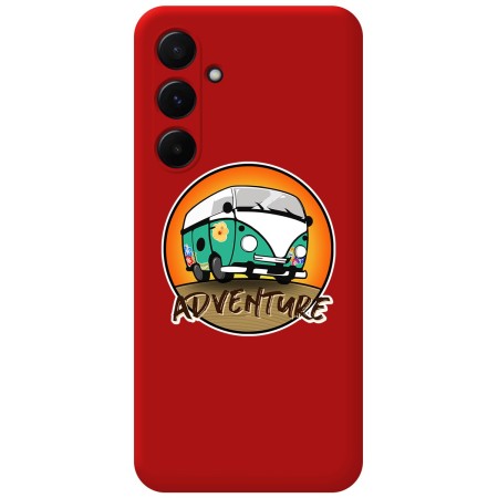 Funda Silicona Líquida Roja para Samsung Galaxy A35 5G diseño Adventure Dibujos