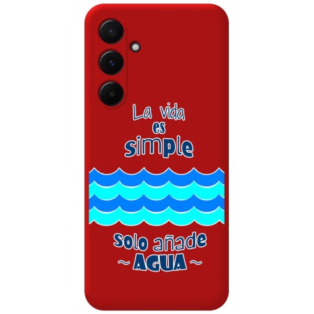 Funda Silicona Líquida Roja para Samsung Galaxy A35 5G diseño Agua Dibujos