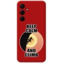 Funda Silicona Líquida Roja para Samsung Galaxy A35 5G diseño Mujer Escalada Dibujos