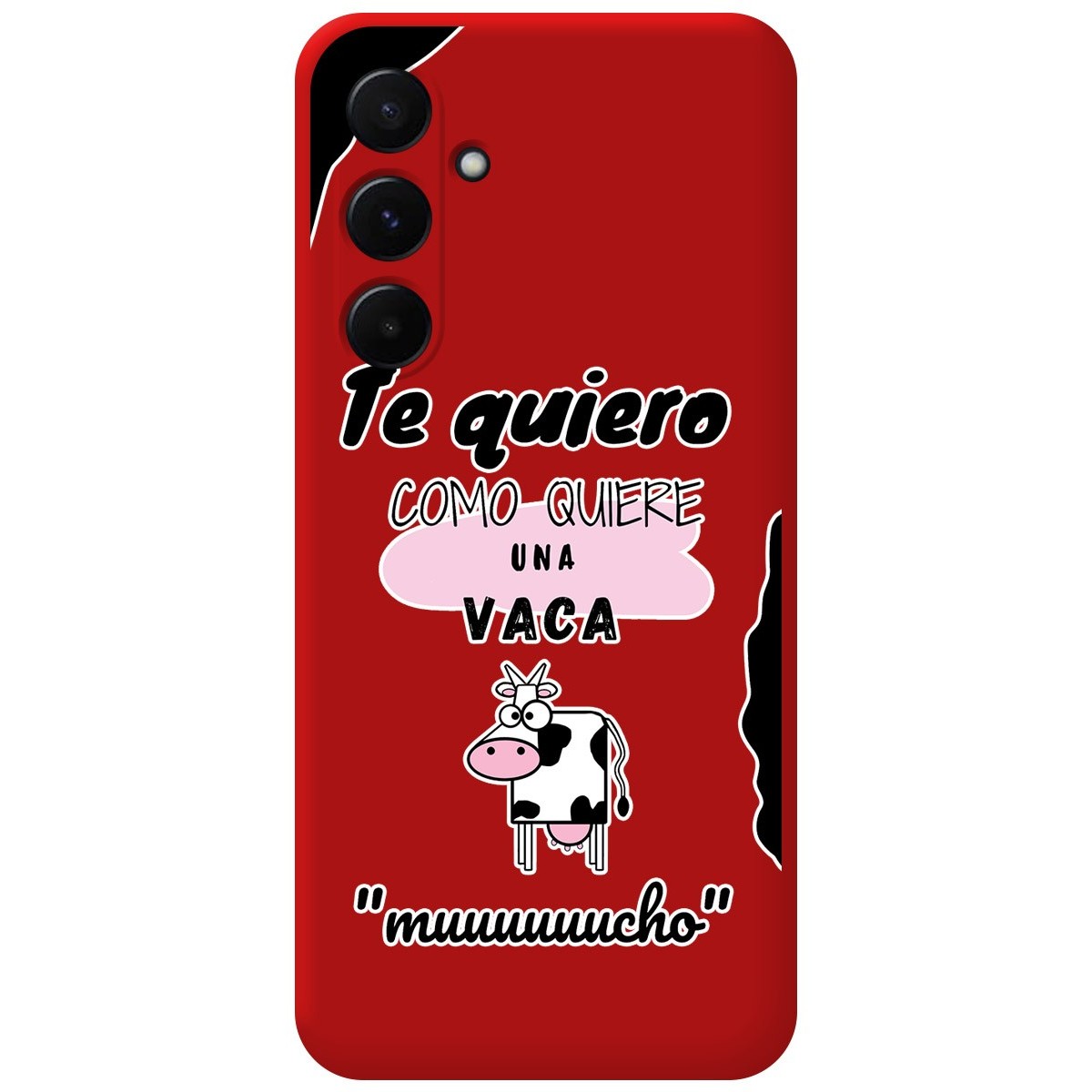 Funda Silicona Líquida Roja para Samsung Galaxy A35 5G diseño Vaca Dibujos