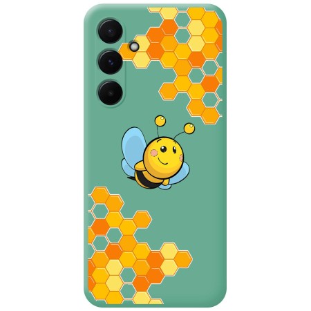 Funda Silicona Líquida Verde para Samsung Galaxy A35 5G diseño Abeja Dibujos