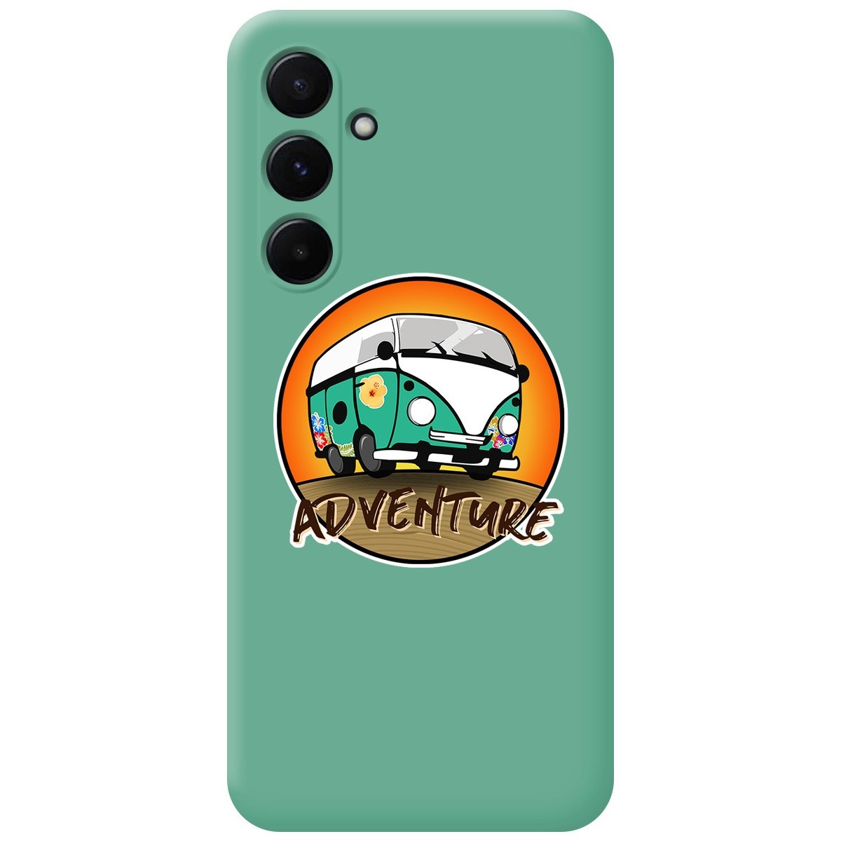 Funda Silicona Líquida Verde para Samsung Galaxy A35 5G diseño Adventure Dibujos