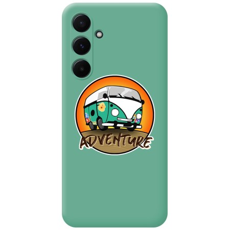 Funda Silicona Líquida Verde para Samsung Galaxy A35 5G diseño Adventure Dibujos
