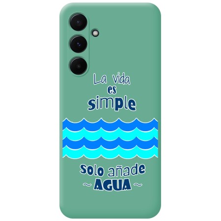 Funda Silicona Líquida Verde para Samsung Galaxy A35 5G diseño Agua Dibujos