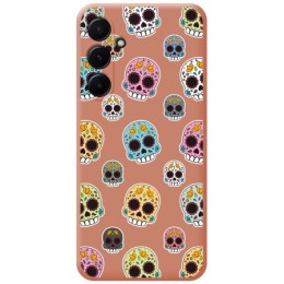 Funda Silicona Líquida Rosa para Samsung Galaxy A55 5G diseño Catrina Dibujos