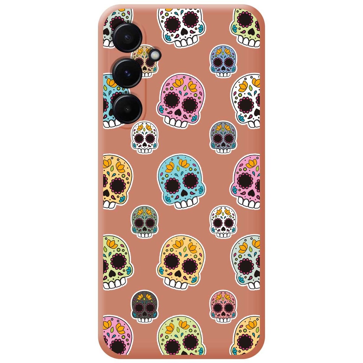 Funda Silicona Líquida Rosa para Samsung Galaxy A55 5G diseño Catrina Dibujos