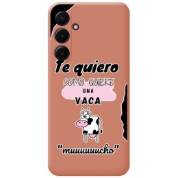 Funda Silicona Líquida Rosa para Samsung Galaxy A55 5G diseño Vaca Dibujos