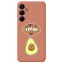 Funda Silicona Líquida Rosa para Samsung Galaxy A55 5G diseño Vegan Life Dibujos