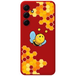 Funda Silicona Líquida Roja para Samsung Galaxy A55 5G diseño Abeja Dibujos
