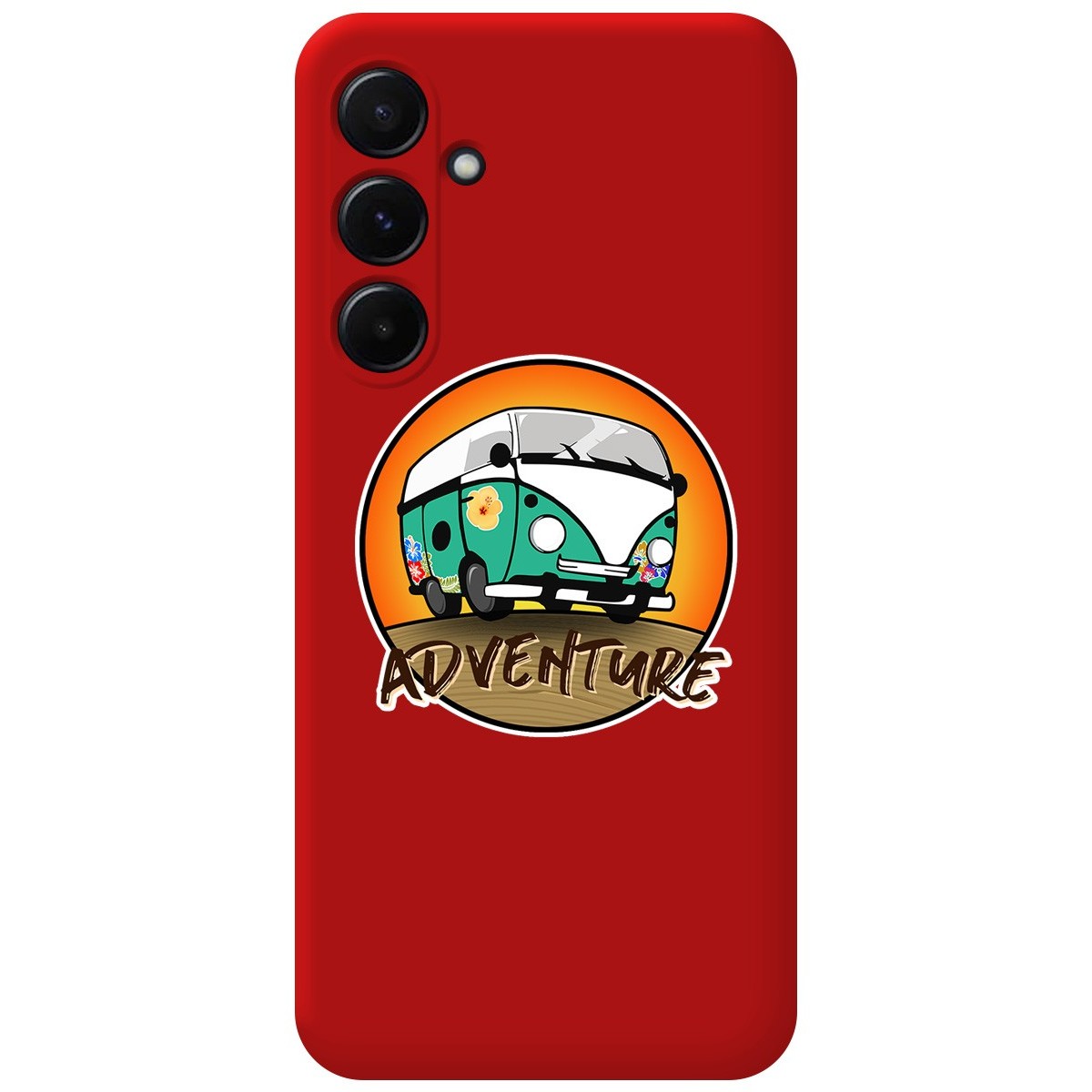 Funda Silicona Líquida Roja para Samsung Galaxy A55 5G diseño Adventure Dibujos