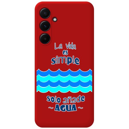 Funda Silicona Líquida Roja para Samsung Galaxy A55 5G diseño Agua Dibujos