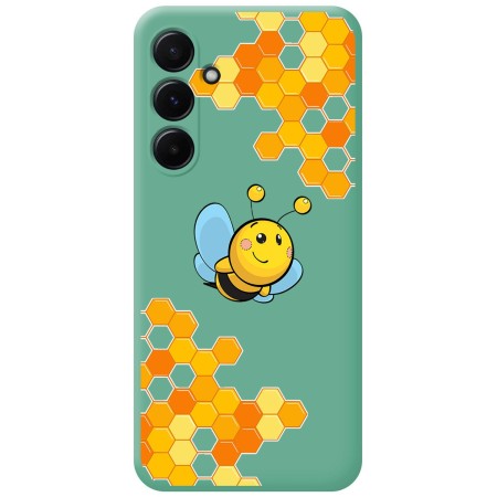 Funda Silicona Líquida Verde para Samsung Galaxy A55 5G diseño Abeja Dibujos