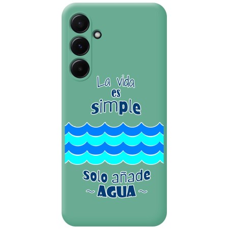 Funda Silicona Líquida Verde para Samsung Galaxy A55 5G diseño Agua Dibujos