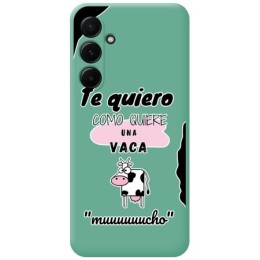 Funda Silicona Líquida Verde para Samsung Galaxy A55 5G diseño Vaca Dibujos