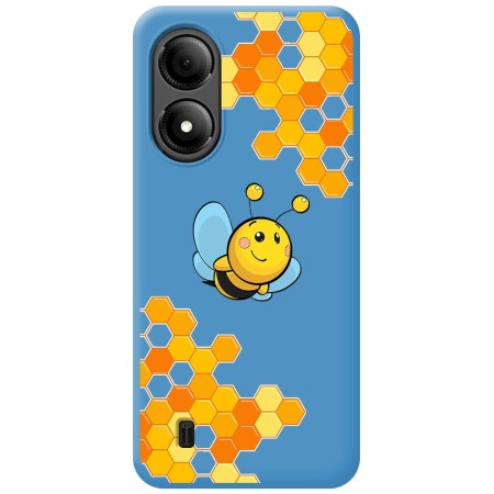 Funda Silicona Líquida Azul para Zte Blade A33s diseño Abeja Dibujos
