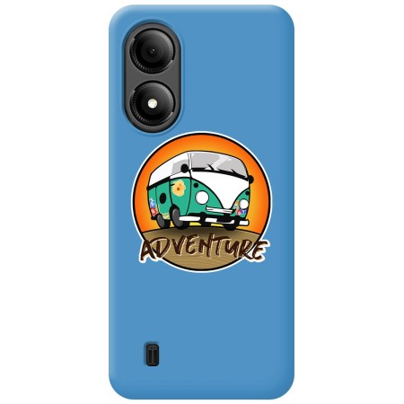 Funda Silicona Líquida Azul para Zte Blade A33s diseño Adventure Dibujos
