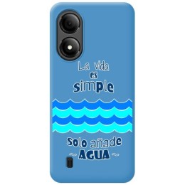 Funda Silicona Líquida Azul para Zte Blade A33s diseño Agua Dibujos