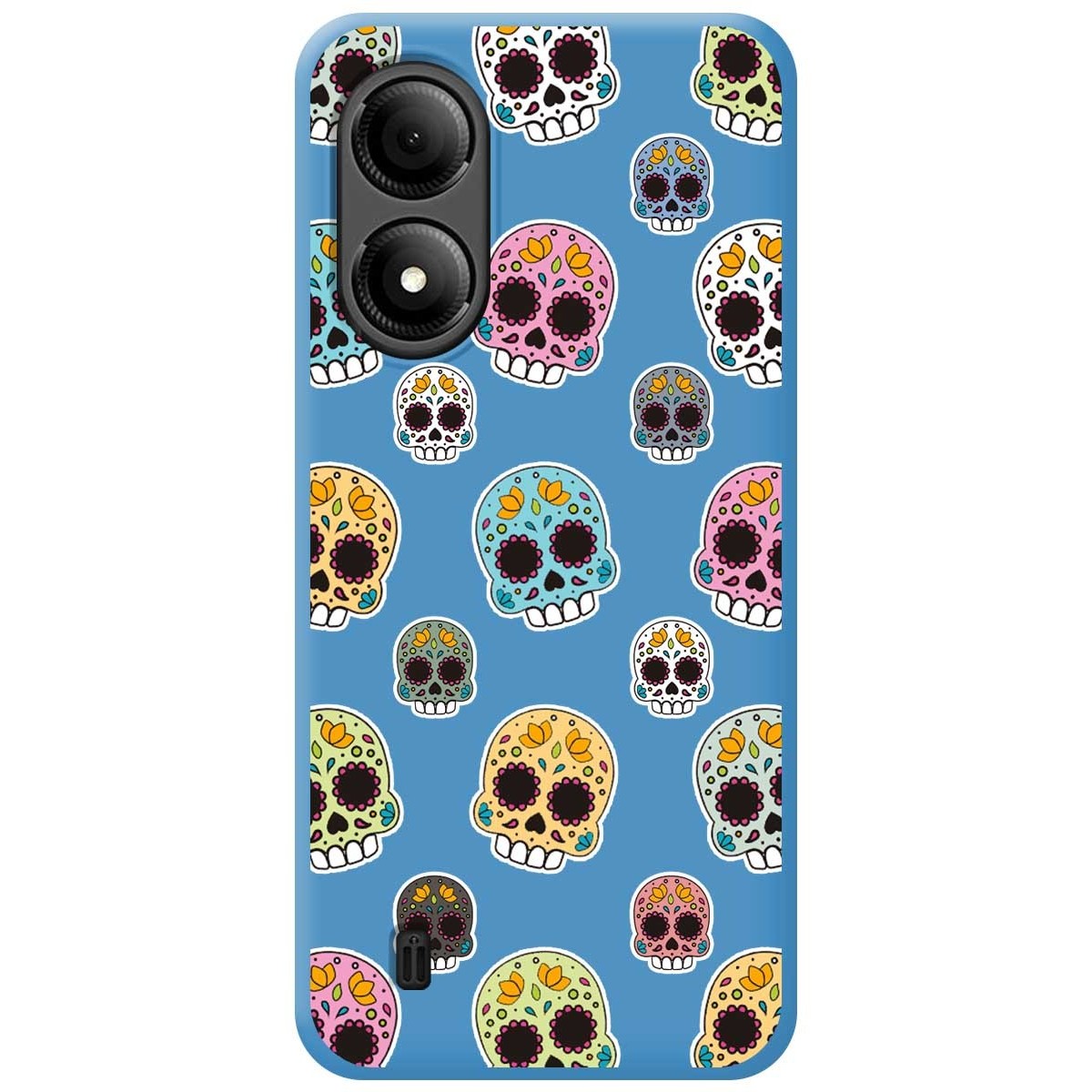 Funda Silicona Líquida Azul para Zte Blade A33s diseño Catrina Dibujos