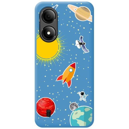 Funda Silicona Líquida Azul para Zte Blade A33s diseño Espacio Dibujos