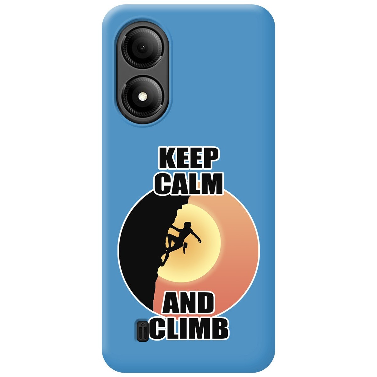 Funda Silicona Líquida Azul para Zte Blade A33s diseño Mujer Escalada Dibujos