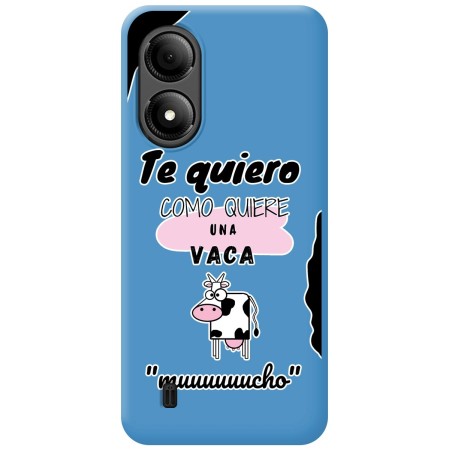 Funda Silicona Líquida Azul para Zte Blade A33s diseño Vaca Dibujos