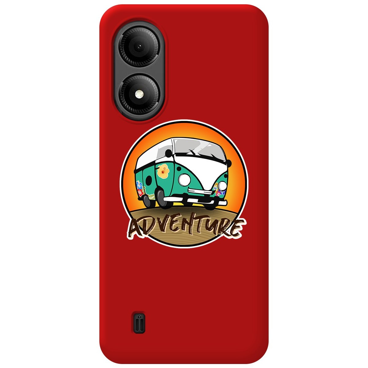 Funda Silicona Líquida Roja para Zte Blade A33s diseño Adventure Dibujos