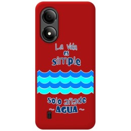 Funda Silicona Líquida Roja para Zte Blade A33s diseño Agua Dibujos
