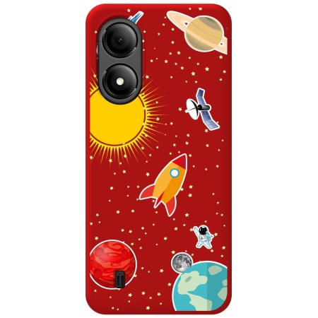 Funda Silicona Líquida Roja para Zte Blade A33s diseño Espacio Dibujos