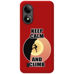 Funda Silicona Líquida Roja para Zte Blade A33s diseño Hombre Escalada Dibujos